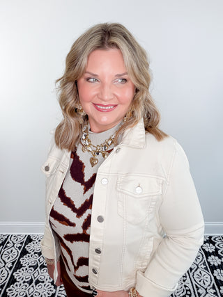cream denim jacket