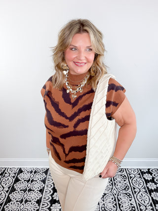 Feline Fine Sweater | Camel