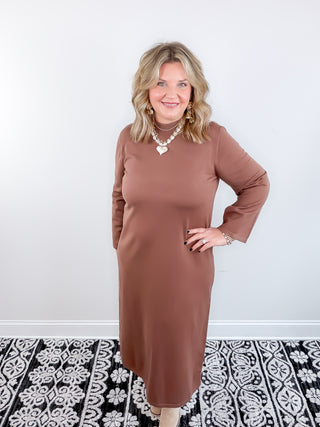 brown sweater dress