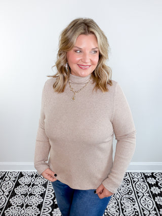 mocha ribbed sweater