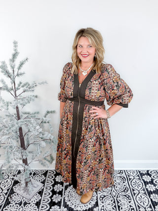 Floral midi length dress