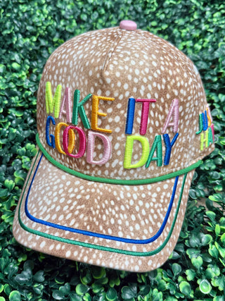 Make it a good day hat with deer print