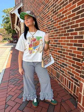 Football Collage Cropped Tee