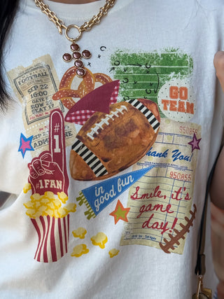 Football Collage Cropped Tee