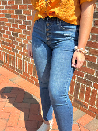 Sage High Rise Skinny Jeans