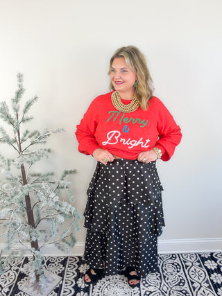 polka dot tiered skirt