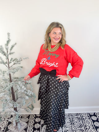 polka dot tiered skirt