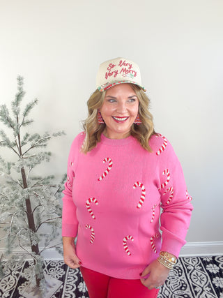 pink candy cane sweater