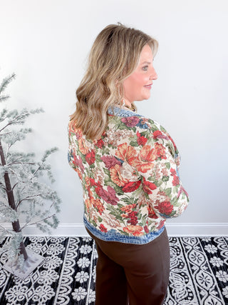 Denim Blossom Jacket