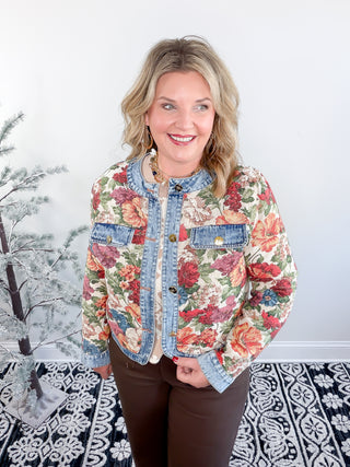 Denim Blossom Jacket