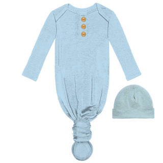 Baby Blue Infant Gown & Beanie Set