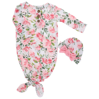 Secret Garden Infant Gown & Beanie Set