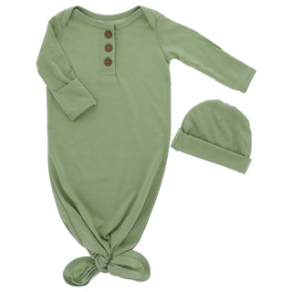 Sage Infant Gown & Beanie Set