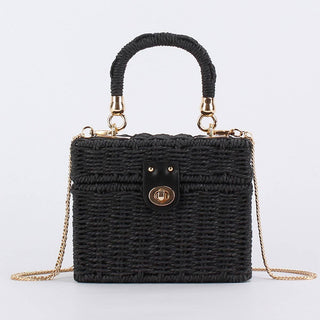 Paper Rope Woven Bag | Black