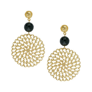Susan Shaw | Filigree Earrings Black Onyx