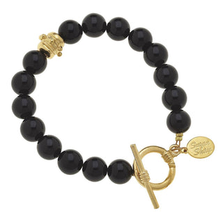 Susan Shaw| Toggle Bracelet Onyx/Gold