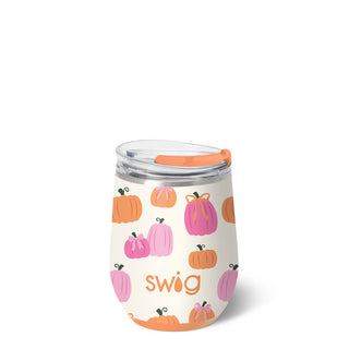 Pumpkins and Bows Stemless Wine Cup 12oz