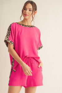 Fierce in Fuchsia Shorts Set