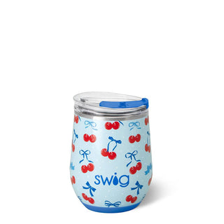 Swig tumbler with cherry and bow pattern.