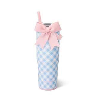Gingham Pattern to-go tumbler.