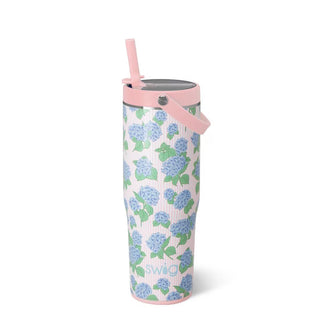Hydrangeas to-go tumbler.
