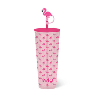 Flamingo plastic tumbler.