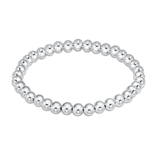 Classic Grateful Pattern Bead Bracelet Sterling 4mm