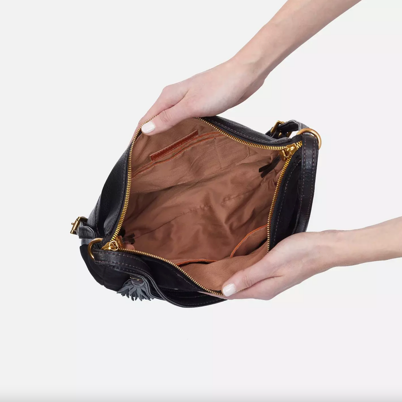 Merrin Backpack/Shoulder Bag | Black with Whipstitch