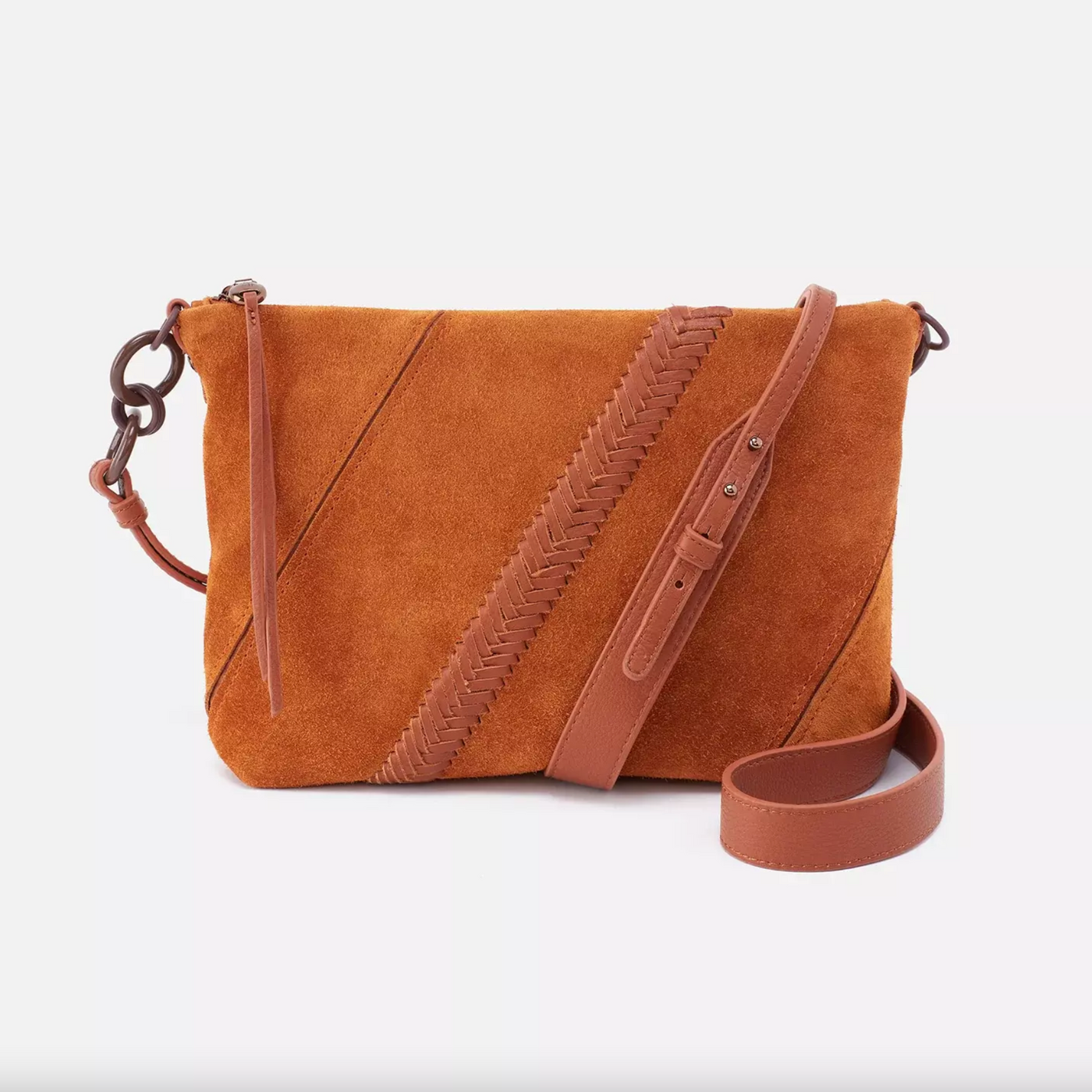 Tripp Medium Crossbody | Cognac Suede
