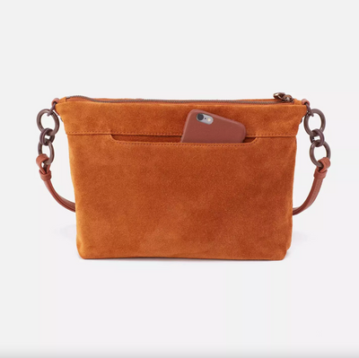 Tripp Medium Crossbody | Cognac Suede