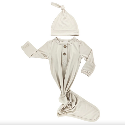 Cream Bamboo Sleep Gown Set
