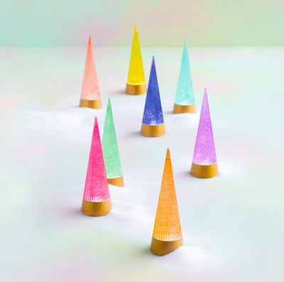 Swirling Glitter Cone Tree 10"