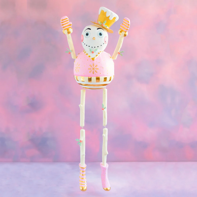 Holly Jolly Snowman Gold/Blush 72"