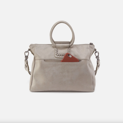 Sheila Medium Satchel | Granite Grey with Whipstitch