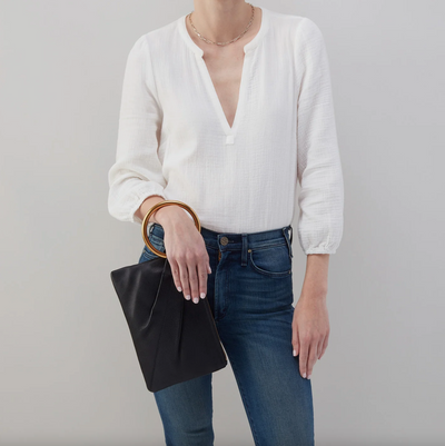 Sheila Hard Ring Clutch | Black