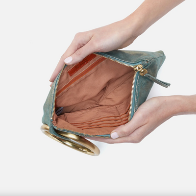 Sheila Hard Ring Clutch | Evergreen Shimmer