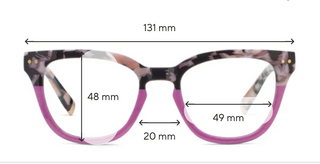 Faye Reading Glasses Black Marble/Pink