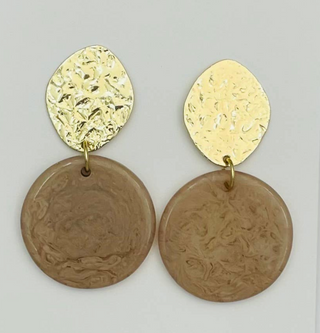 Simply the Best Disc Earrings | Gold/Taupe