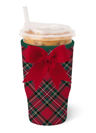 Christmas Plaid Iced Cup Coolie | Large