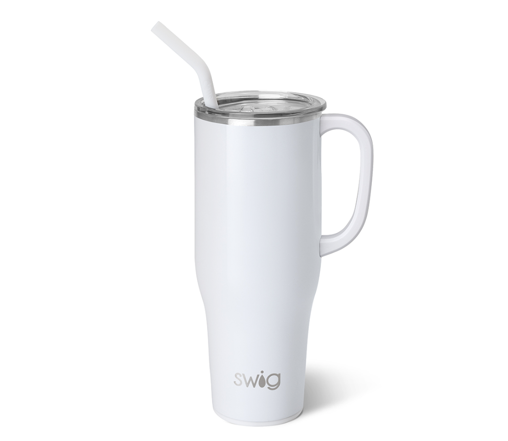 Shimmer Diamond White Mega Mug 40oz