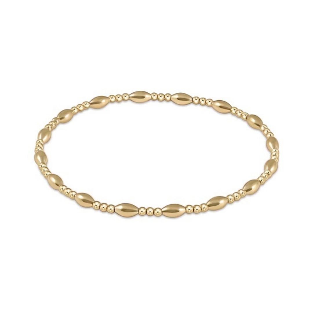 Harmony Sincerity Pattern 2MM Bead Bracelet - Gold