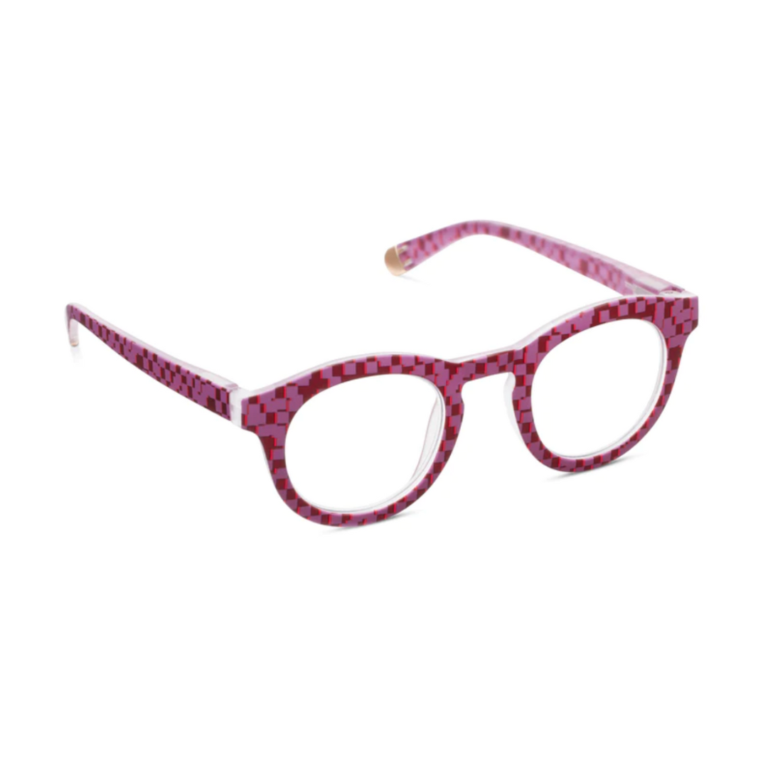 +2.50 Frame Of Mind Reading Glasses Pink Pixel Check