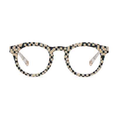 +1.00 Frame Of Mind Reading Glasses Black Pixel Check
