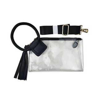 See Through Clear Wristlet  Black