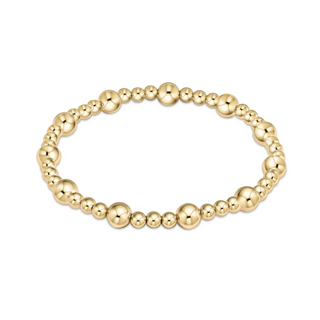 Classic Sincerity Pattern 6MM Bead Bracelet - Gold