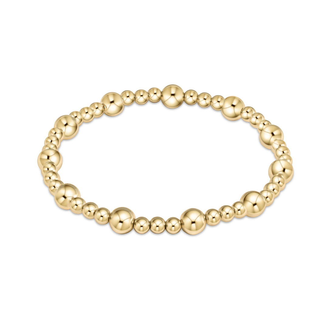 Classic Sincerity Pattern 6MM Bead Bracelet - Gold