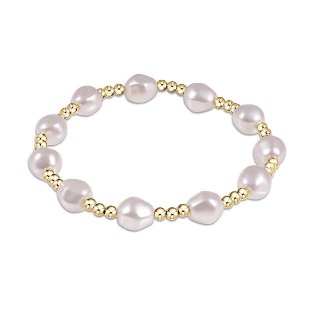 Admire Gold 3MM Bead Bracelet - Pearl
