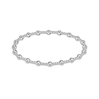 Classic Sincerity Pattern Bead Bracelet Sterling 4mm