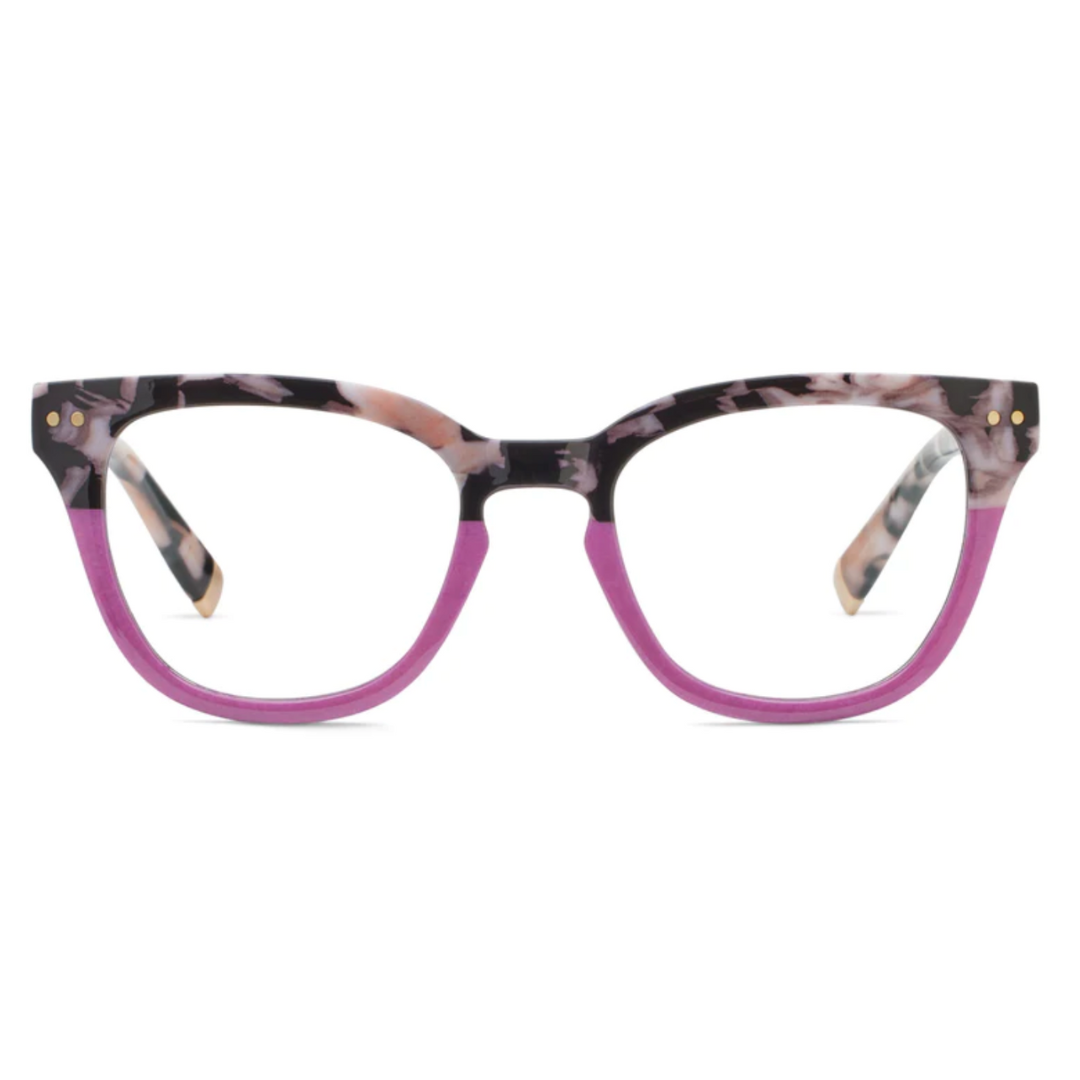 +3.25 Faye Reading Glasses Black Marble/Pink