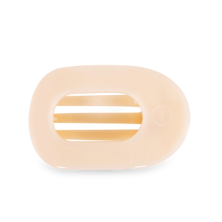 Almond Beige Large Flat Round Clip